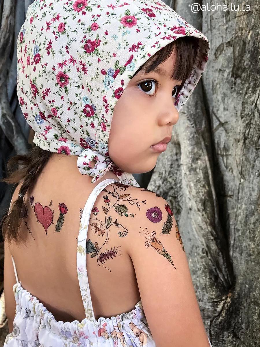 Ducky Street Flowers With Heart Temporary Tattoos - #HolaNanu#NDIS #creativekids