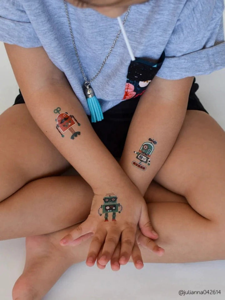 Ducky Street Hipster Robots Temporary Tattoos - #HolaNanu#NDIS #creativekids