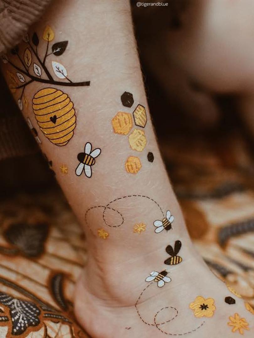 Ducky Street Honey Bee Temporary Tattoos - #HolaNanu#NDIS #creativekids