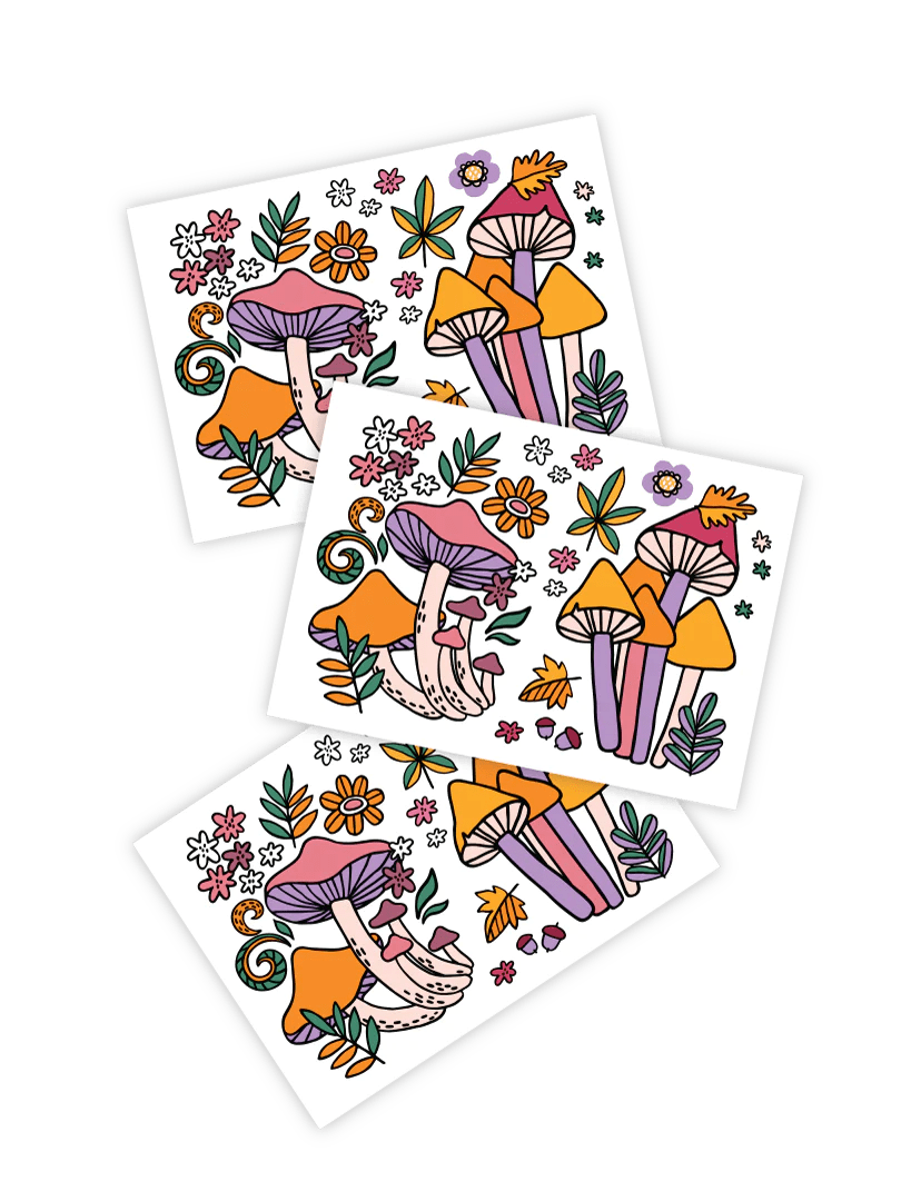 Ducky Street Mushrooms Temporary Tattoos - #HolaNanu#NDIS #creativekids