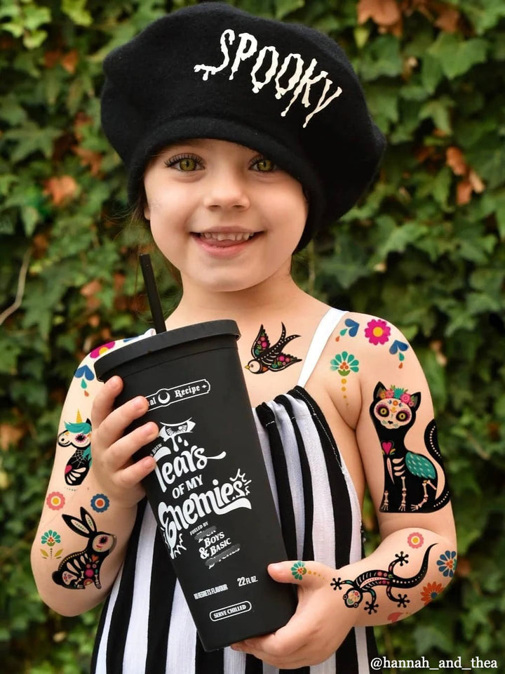 Ducky Street Sugar Skull Animals Temporary Tattoos - #HolaNanu#NDIS #creativekids