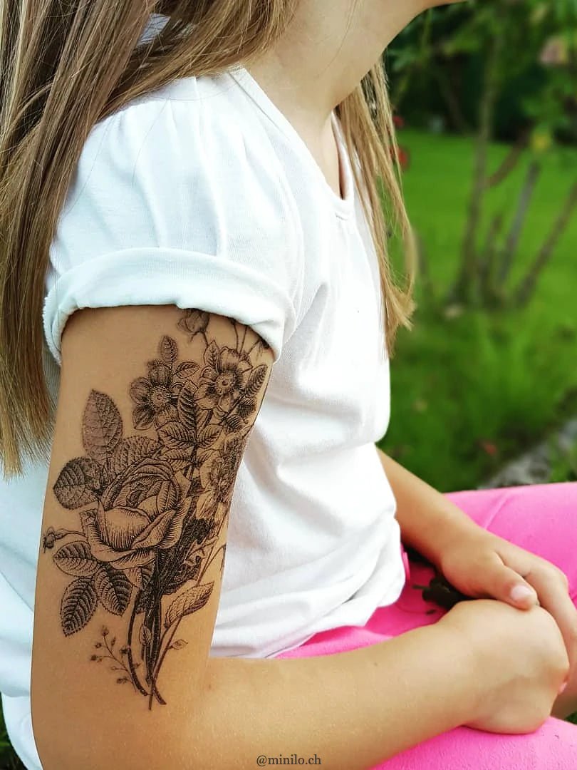 Ducky Street Vintage Flowers Temporary Tattoos - #HolaNanu#NDIS #creativekids