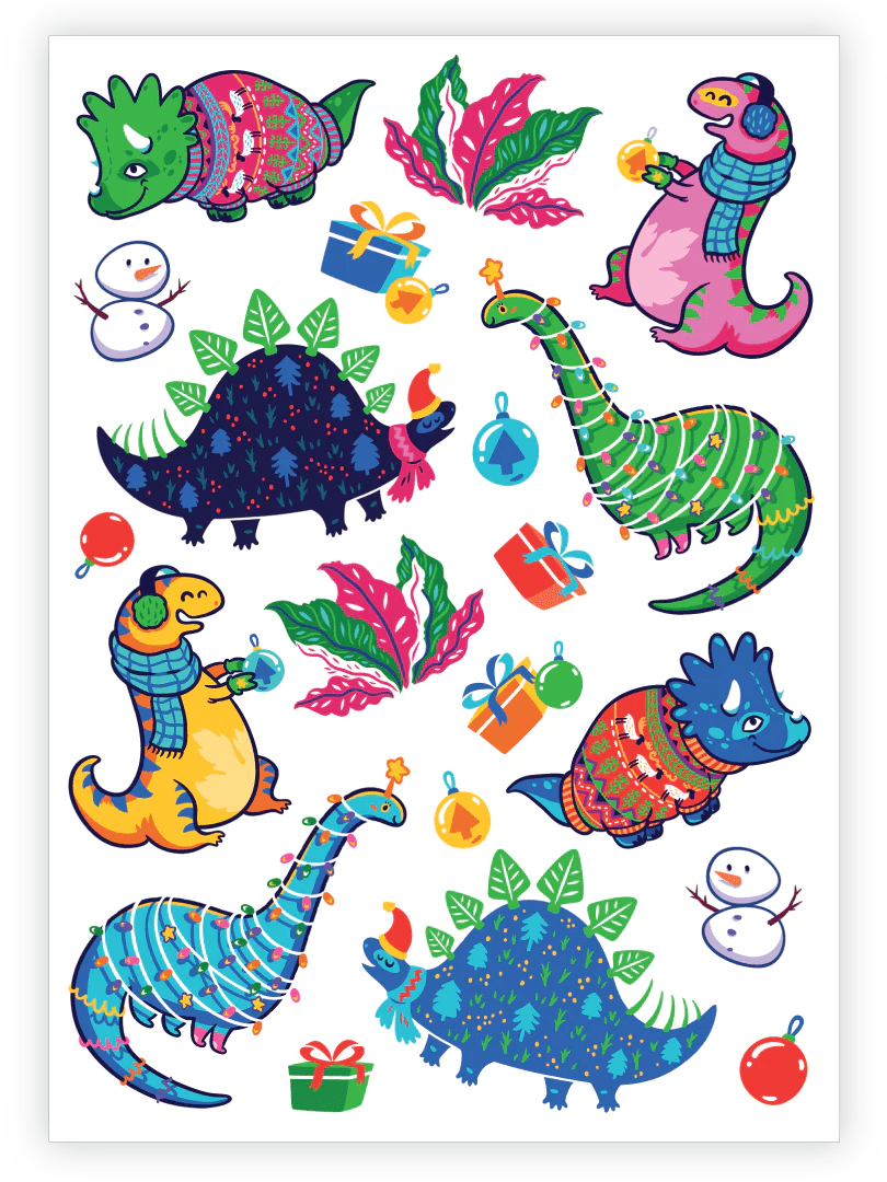 Ducky Street Winter Dinos Temporary Tattoos - #HolaNanu#NDIS #creativekids