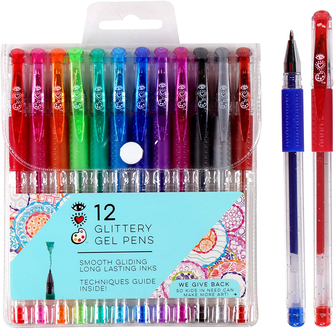 I Heart Gel Pens Glitter - 12 Colours - #HolaNanu#NDIS #creativekids