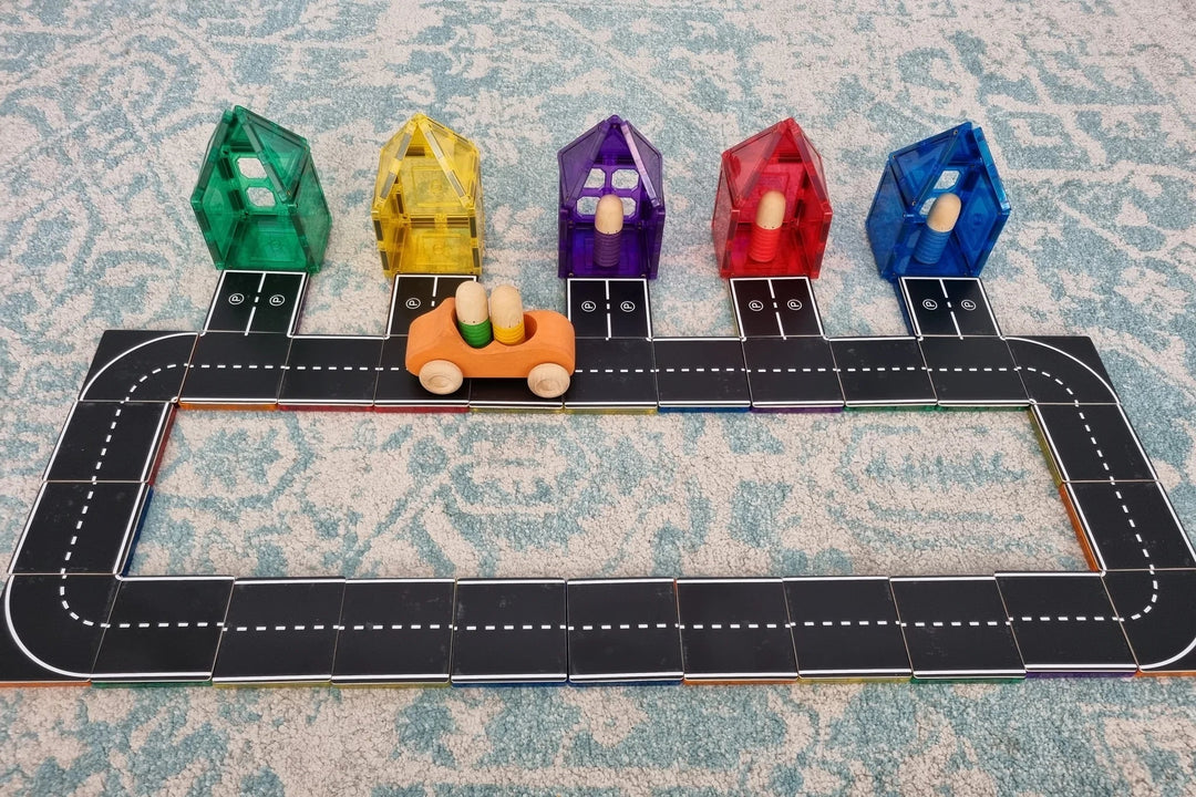 Learn & Grow Magnetic Tile Topper - Road Pack (40 Piece) - #HolaNanu#NDIS #creativekids