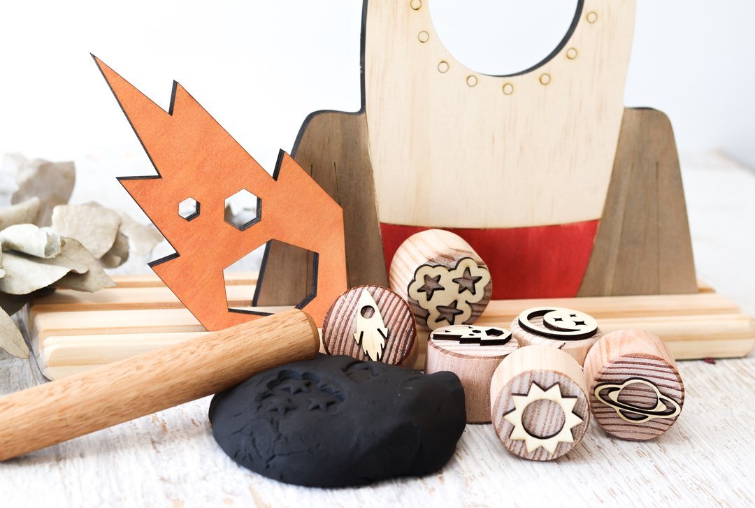 Let them play Wooden Space stampers - #HolaNanu#NDIS #creativekids