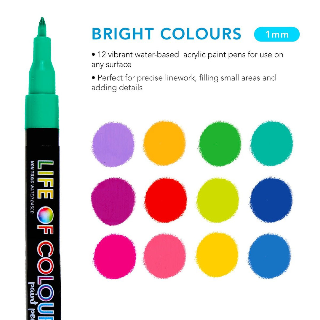Life Of Colour Bright Colour Paint Pens - Fine Tip - #HolaNanu#NDIS #creativekids
