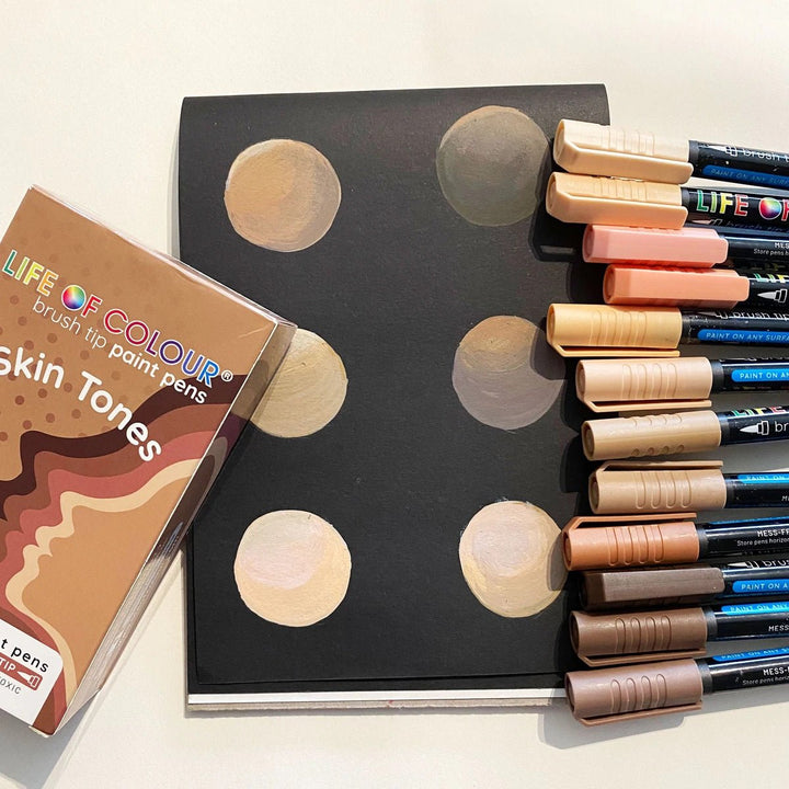Life Of Colour Brush Tip Acrylic Paint Pens - Skin Tones - #HolaNanu#NDIS #creativekids