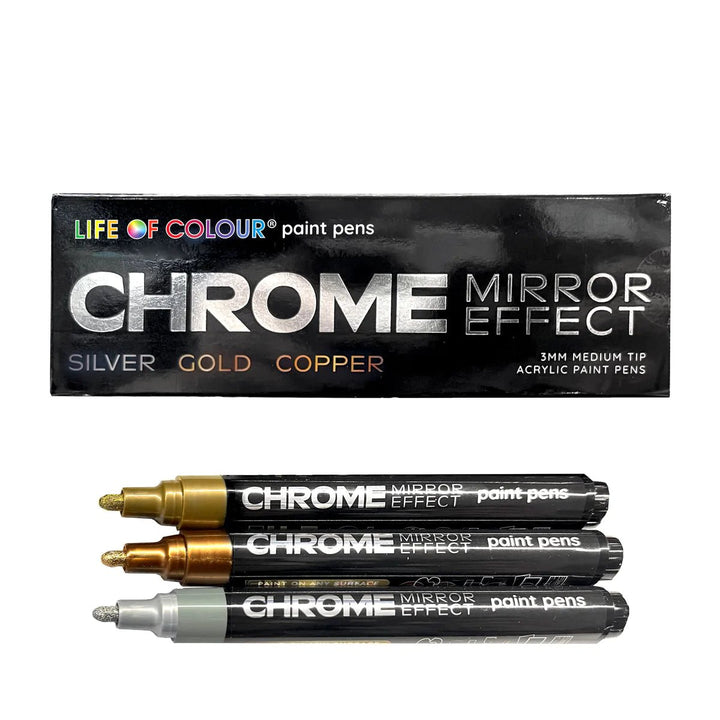 Life Of Colour Chrome Mirror Effect Acrylic Paint Pens - Set of 3 - #HolaNanu#NDIS #creativekids
