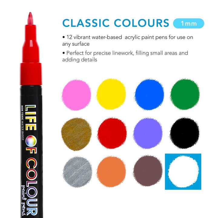Life Of Colour Classic Colour Paint Pens - Fine Tip - #HolaNanu#NDIS #creativekids