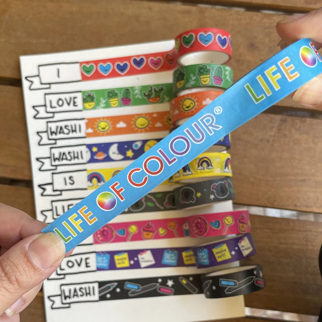 Life Of Colour Doodle Washi Tape - Roll Of 10 - #HolaNanu#NDIS #creativekids