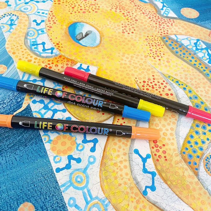 Life Of Colour Dot Markers Acrylic Paint Pens - Set Of 12 - #HolaNanu#NDIS #creativekids