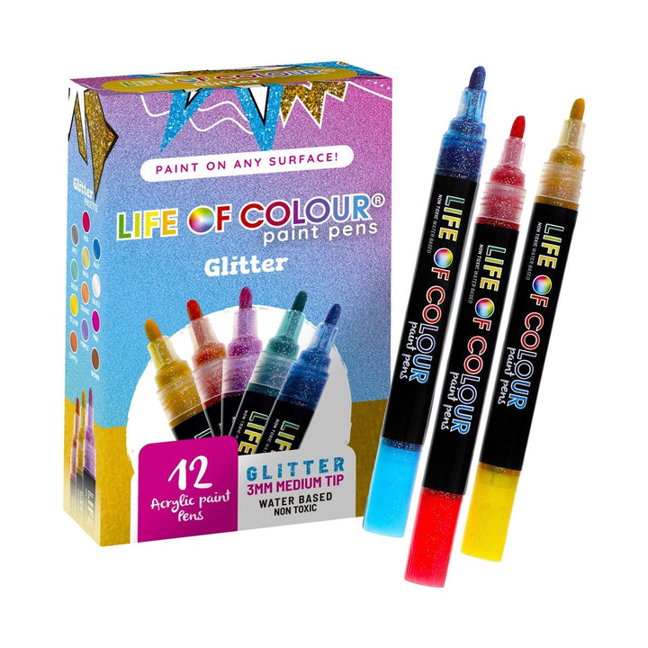Life Of Colour Glitter Paint Pens - Medium Tip - #HolaNanu#NDIS #creativekids