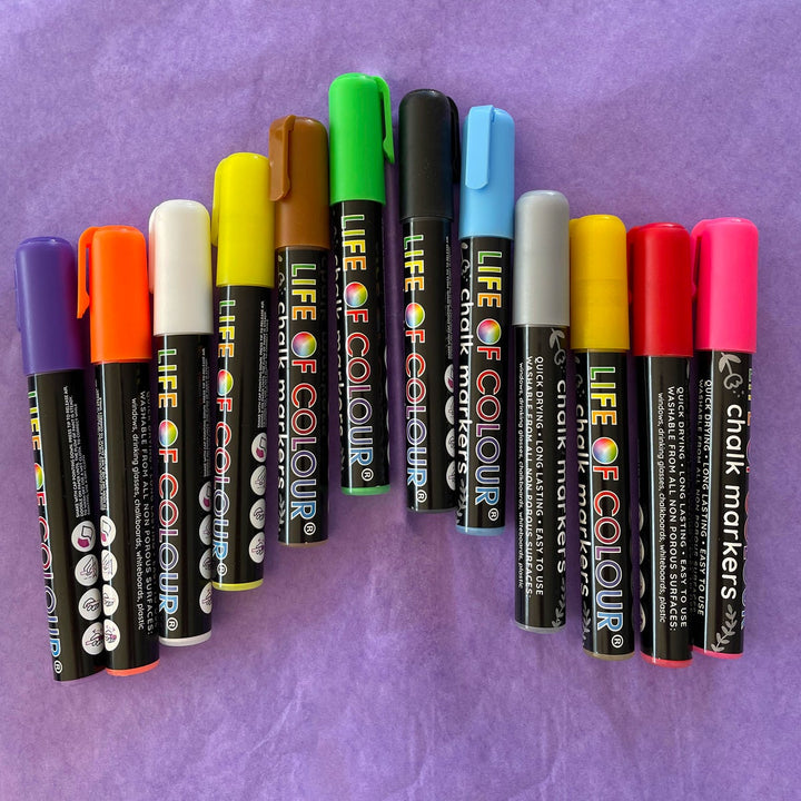Life Of Colour Liquid Chalk Markers - 12 Colours - #HolaNanu#NDIS #creativekids