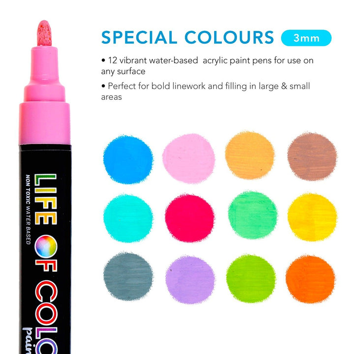 Life Of Colour Special Colour Paint Pens - Medium Tip - #HolaNanu#NDIS #creativekids