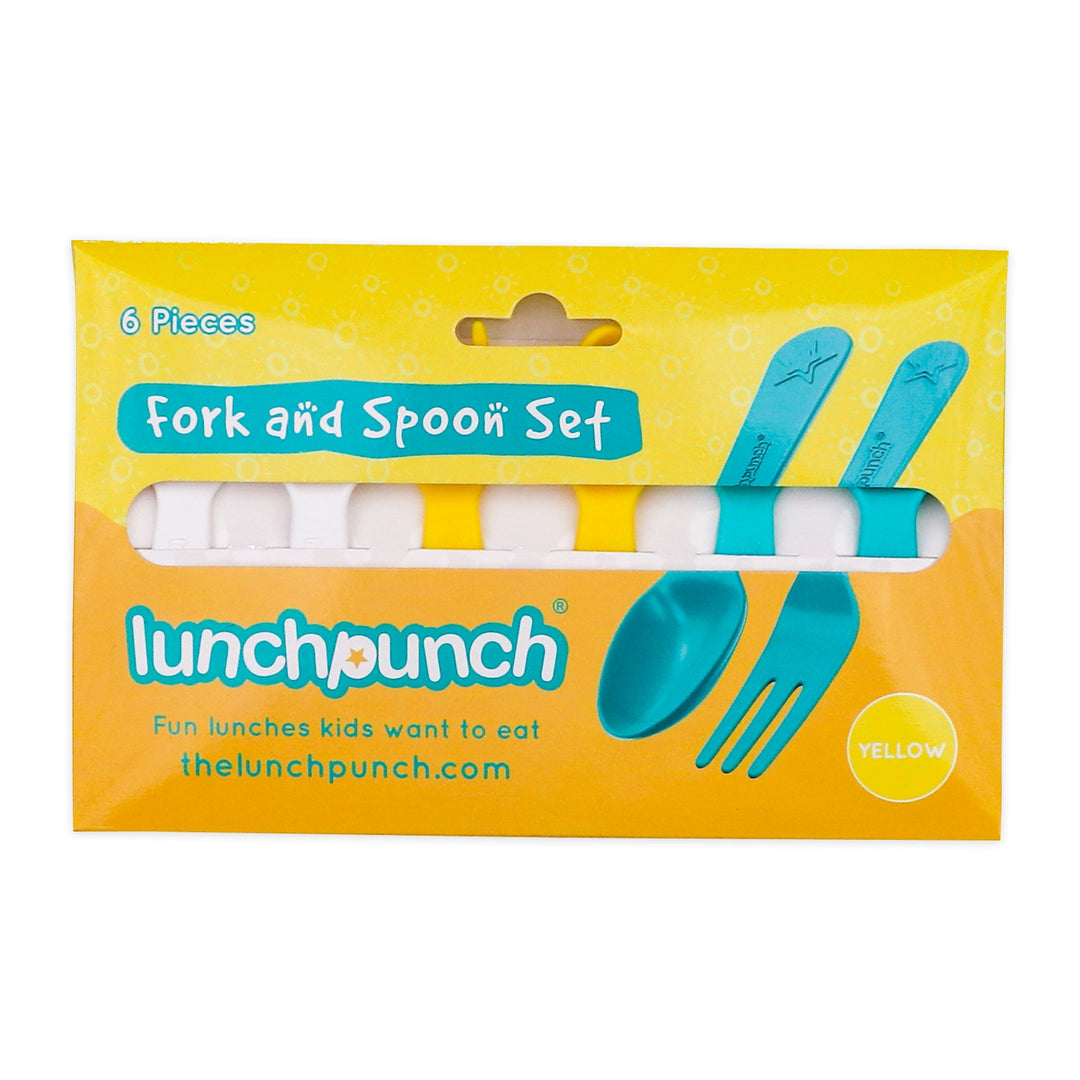 Lunch Punch Fork & Spoon Set - Yellow - #HolaNanu#NDIS #creativekids