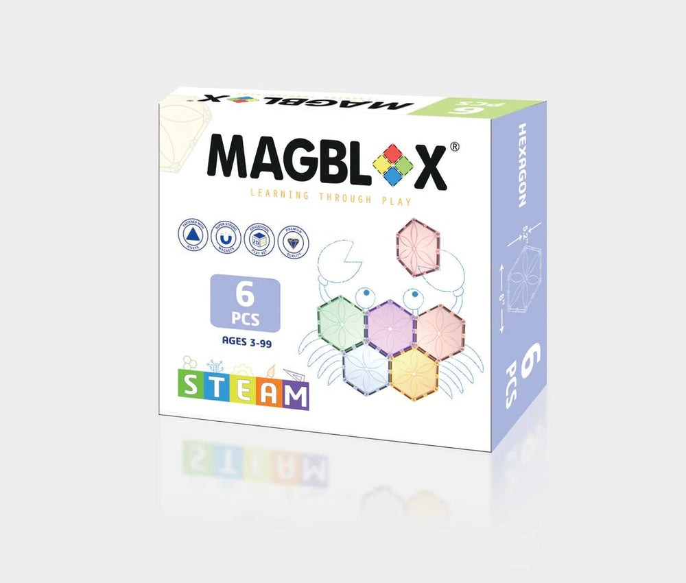 MAGBLOX® 6 Pc Hexagon Pastel Pack - #HolaNanu#NDIS #creativekids