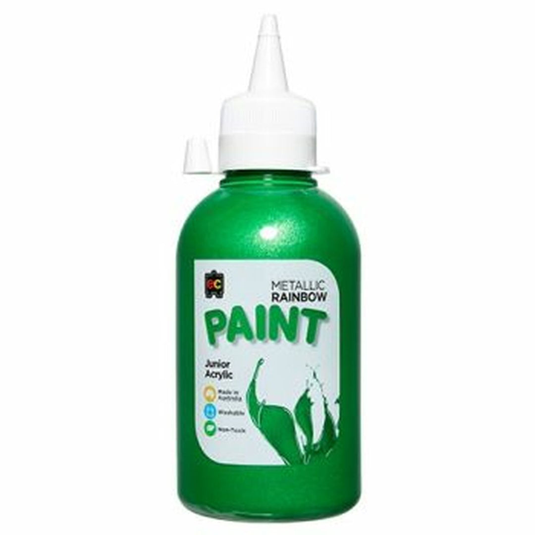 Metallic Rainbow Junior Acrylic 250ml - Green - #HolaNanu#NDIS #creativekids