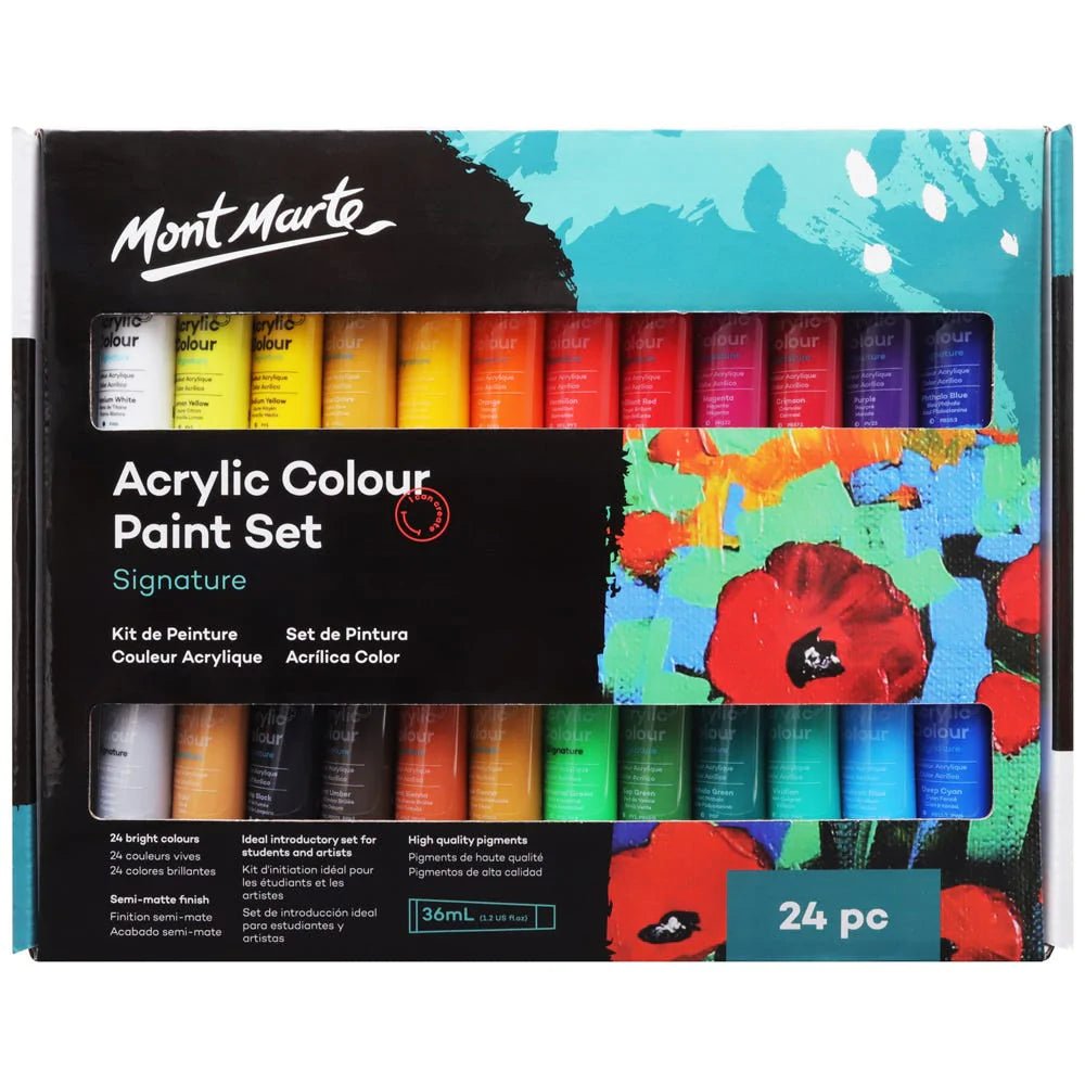 Mont Marte Acrylic Colour Paint Set Signature 24pc - #HolaNanu#NDIS #creativekids