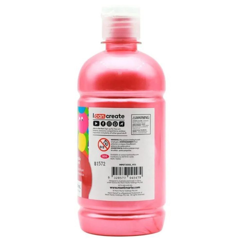 Mont Marte Metallic Poster Paint 500ml - Coral - #HolaNanu#NDIS #creativekids