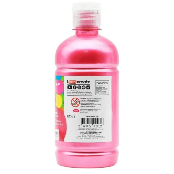 Mont Marte Metallic Poster Paint 500ml - Hot Pink - #HolaNanu#NDIS #creativekids