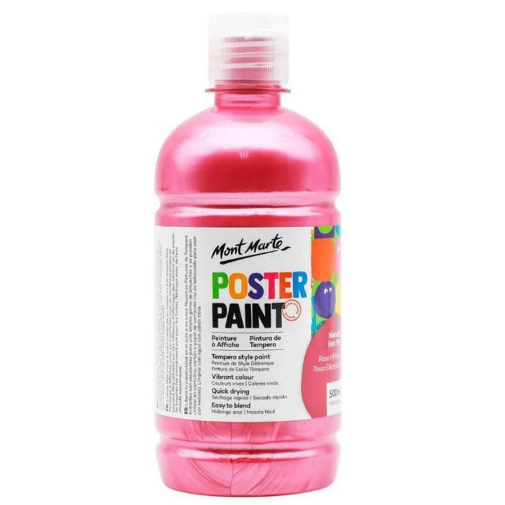 Mont Marte Metallic Poster Paint 500ml - Hot Pink - #HolaNanu#NDIS #creativekids