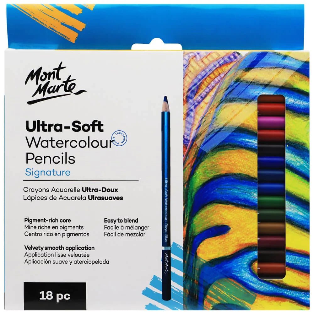 Mont Marte Ultra-Soft Watercolour Pencils 18 pc - #HolaNanu#NDIS #creativekids