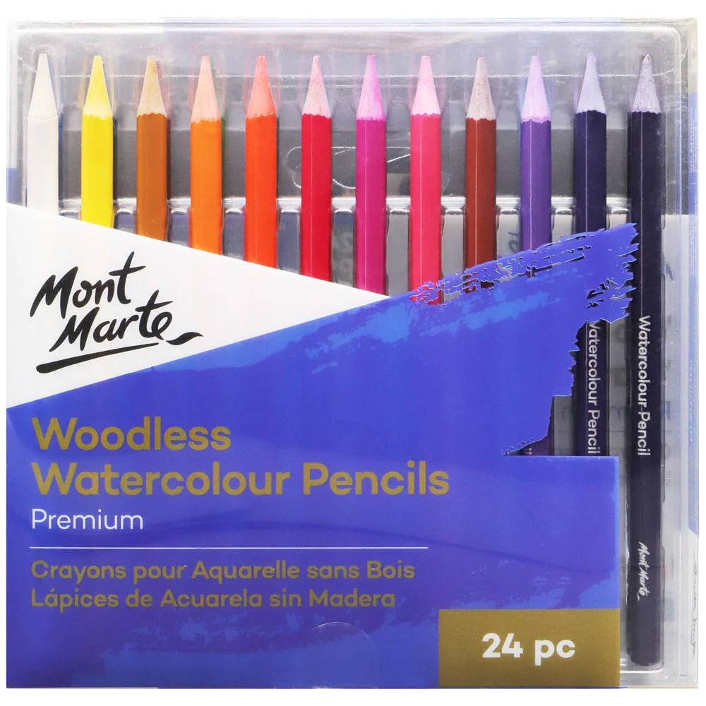 Mont Marte Woodless Watercolour Pencils 24pc - #HolaNanu#NDIS #creativekids