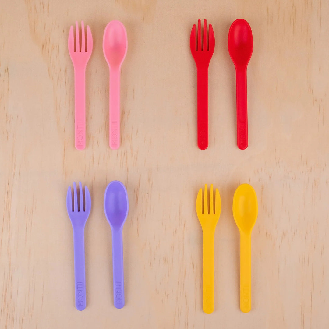 MontiiCo Out & About Cutlery Set - Blueberry - #HolaNanu#NDIS #creativekids