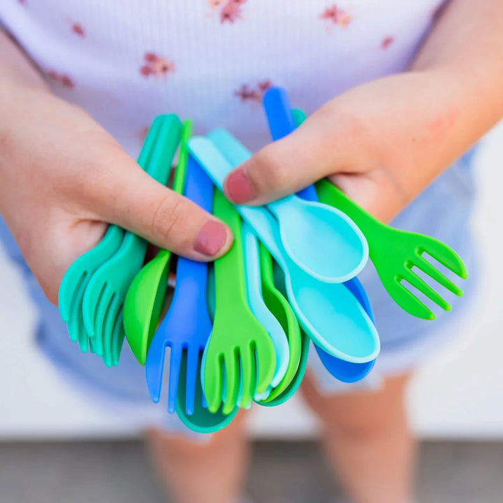 MontiiCo Out & About Cutlery Set - Blueberry - #HolaNanu#NDIS #creativekids