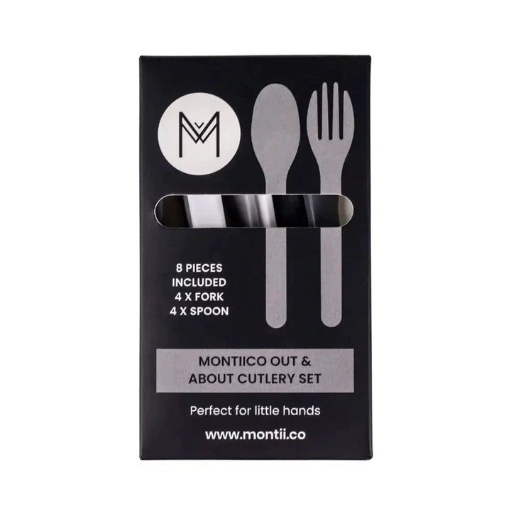 MontiiCo Out & About Cutlery Set - Monochrome - #HolaNanu#NDIS #creativekids