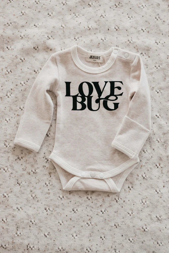 NEW Bencer & Hazelnut Love Bug Long Sleeve Bodysuit Oatmeal - #HolaNanu#NDIS #creativekids