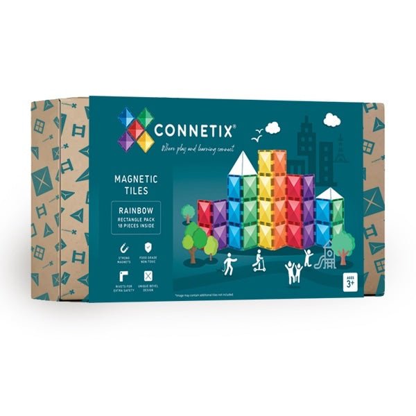 NEW Connetix Tiles Rainbow Rectangle Pack 18 pcs - #HolaNanu#NDIS #creativekids