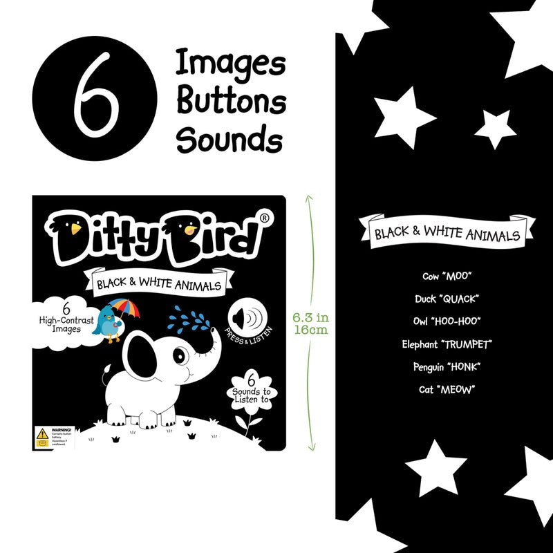 NEW Ditty Bird Black & White Animals Board Book - #HolaNanu#NDIS #creativekids