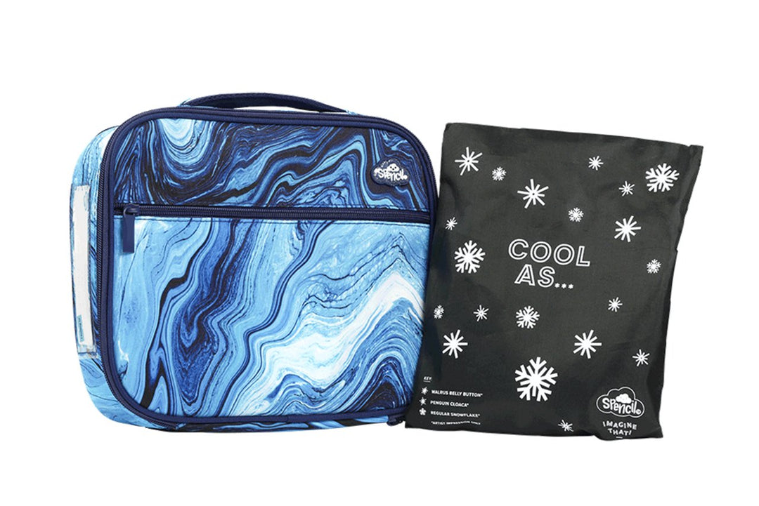 NEW Spencil Big Cooler Lunch Bag + Chill Pack - Ocean Marble - #HolaNanu#NDIS #creativekids