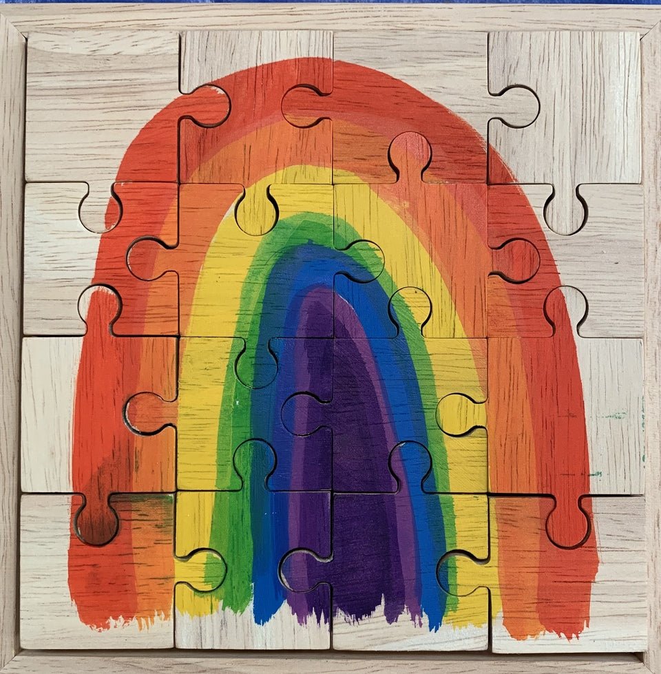 Papoose Wooden Bright Rainbow Puzzle - 16 pc - #HolaNanu#NDIS #creativekids