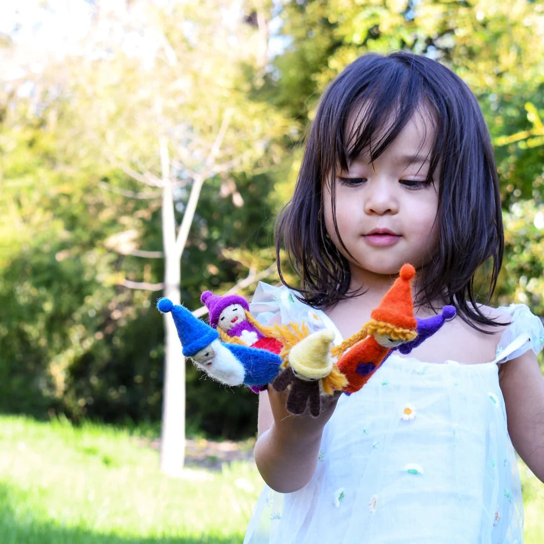 Rainbow Colourful Gnomes Finger Puppet Set - #HolaNanu#NDIS #creativekids