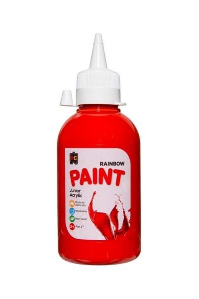Rainbow Paint Junior Acrylic Paint 250mL - Brilliant Red - #HolaNanu#NDIS #creativekids