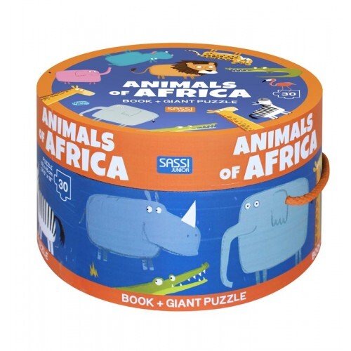 Sassi Book & Giant Puzzle - Animals Of Africa (30 pcs) - #HolaNanu#NDIS #creativekids
