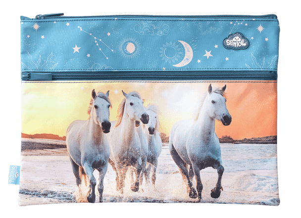 Spencil A4 Twin Zip Pencil Case - Cosmic Canter - #HolaNanu#NDIS #creativekids