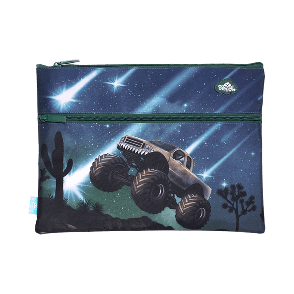 Spencil A4 Twin Zip Pencil Case - Meteor Trucks - #HolaNanu#NDIS #creativekids