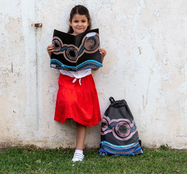 Spencil Big Drawstring Bag - Waterways - #HolaNanu#NDIS #creativekids