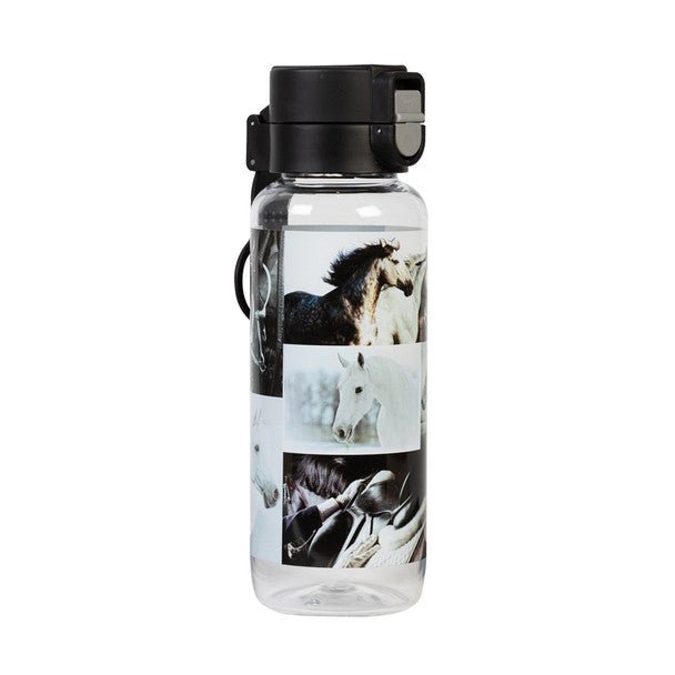 Spencil Big Water Bottle - 650ml - Black & White Horses - #HolaNanu#NDIS #creativekids