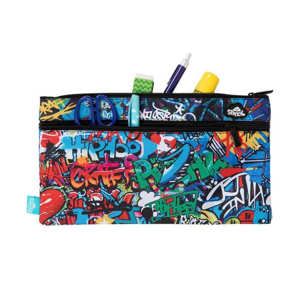 Spencil Twin Zip Pencil Case - Street Art - #HolaNanu#NDIS #creativekids