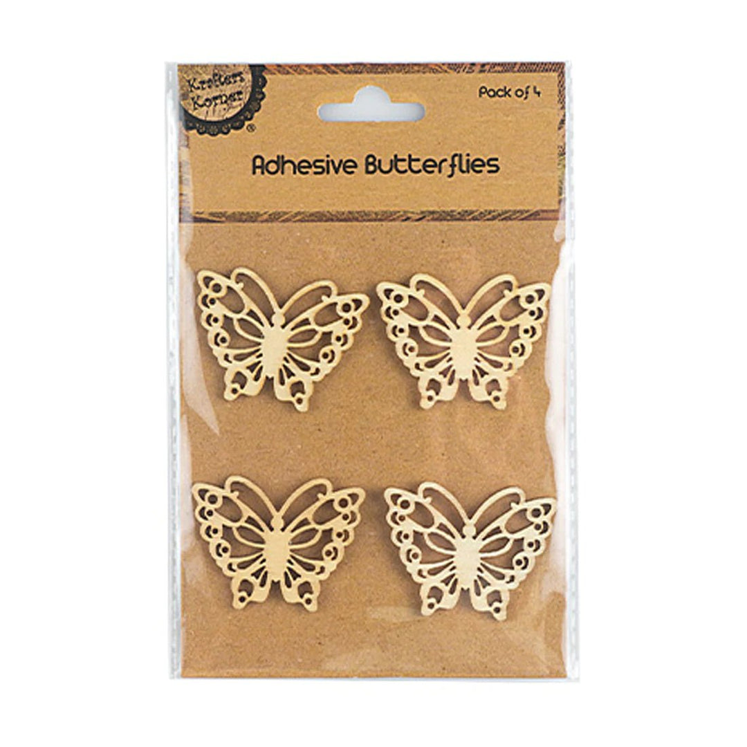 Wooden Butterfly Adhesive 4 Pack - #HolaNanu#NDIS #creativekids