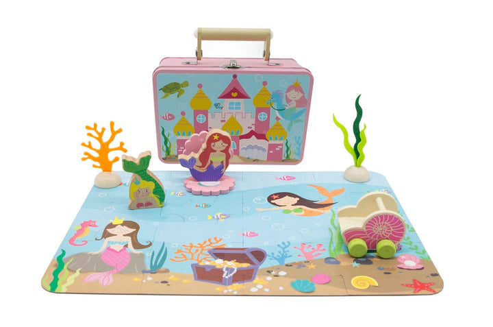 Wooden Mermaid Play Set In Tin Case - #HolaNanu#NDIS #creativekids